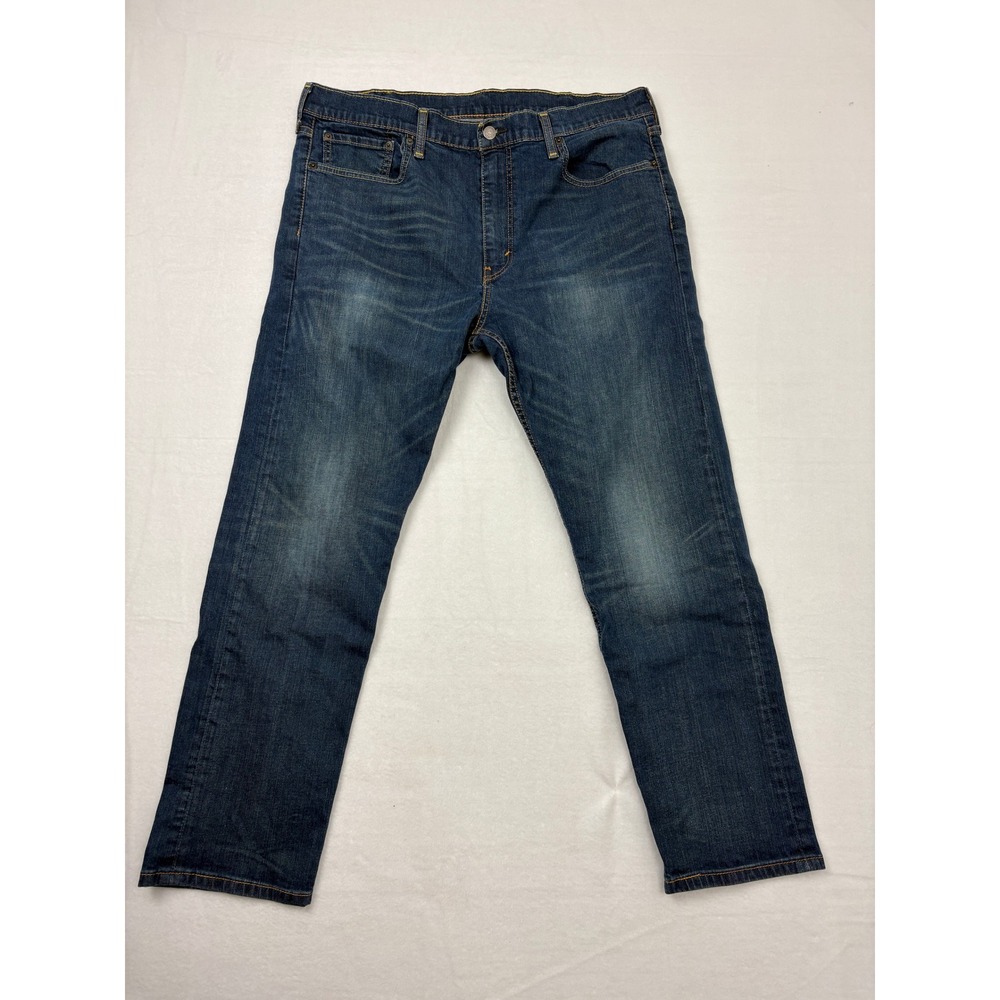 Levis 502 Regular Taper Fit Jeans Mens 38x30 Dark Wash Blue Denim N3